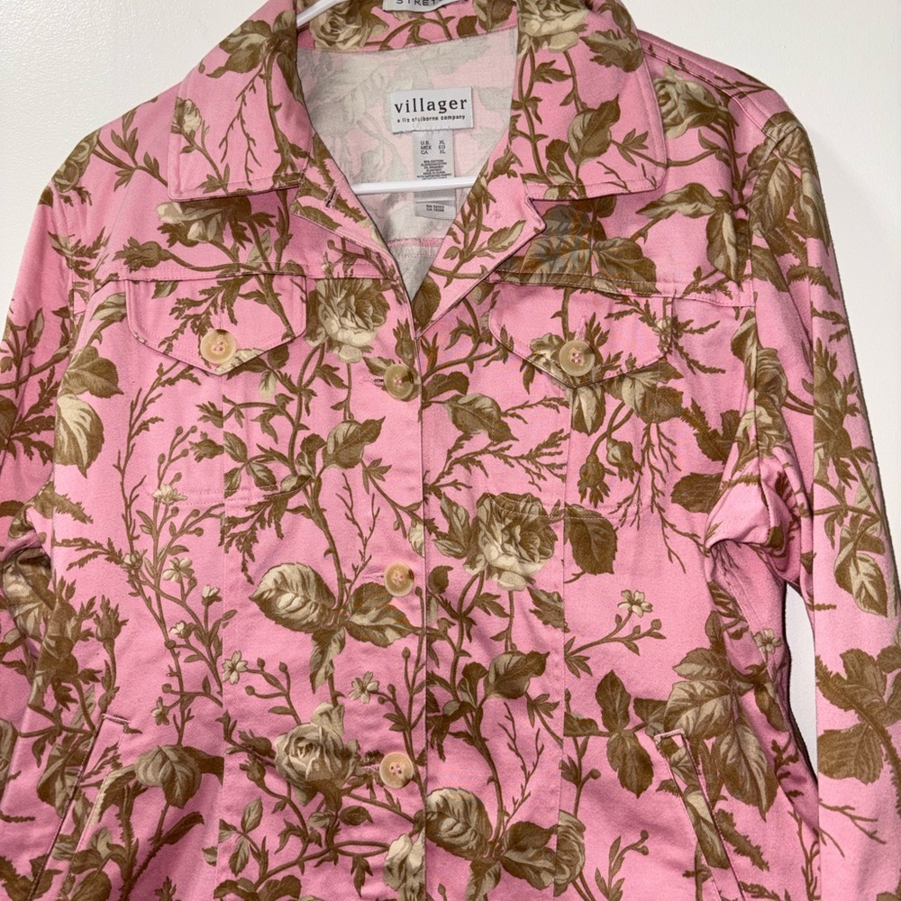 Liz Claiborne Villager Stretch Button Front Canvas Jacket Size XL - Picture 3 of 5